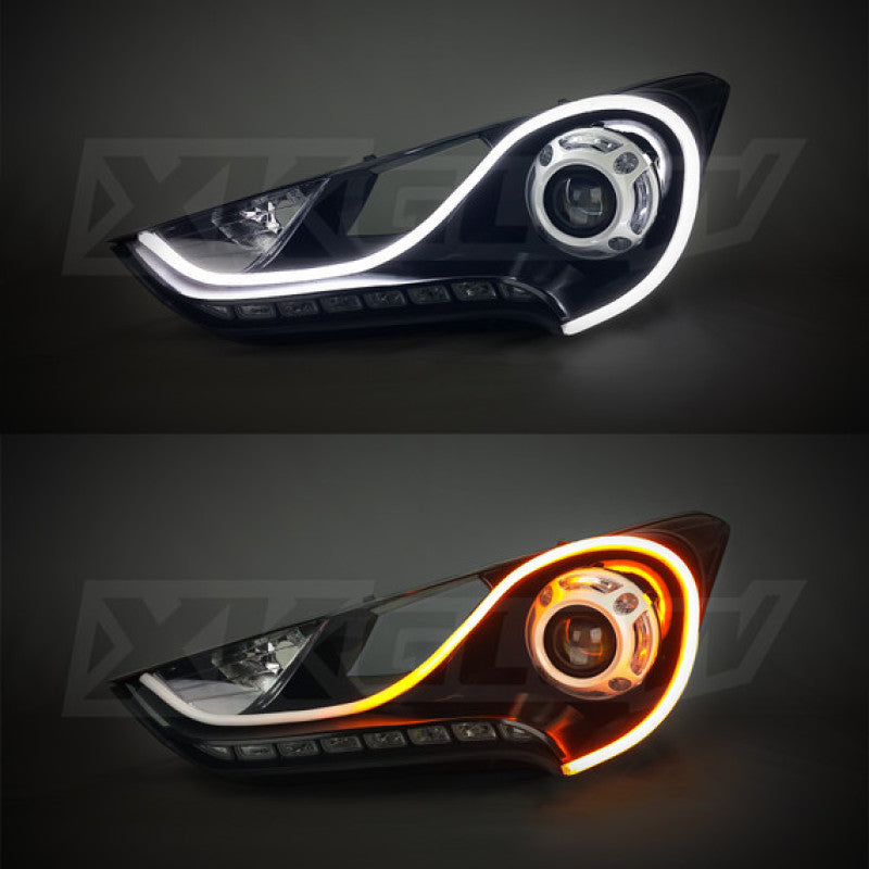 XKGLOW 24inch - 2pc Sequential Switchback LED Strip Kit DRL Turnsignal for Headlights - XK043001-24