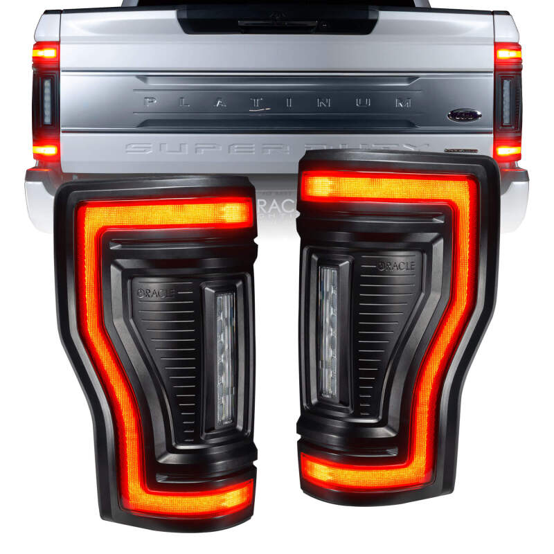 ORACLE Lighting 17-22 Ford F-250/350 (Black Series) Flush Mount LED Tail Lights - 5896-504-T