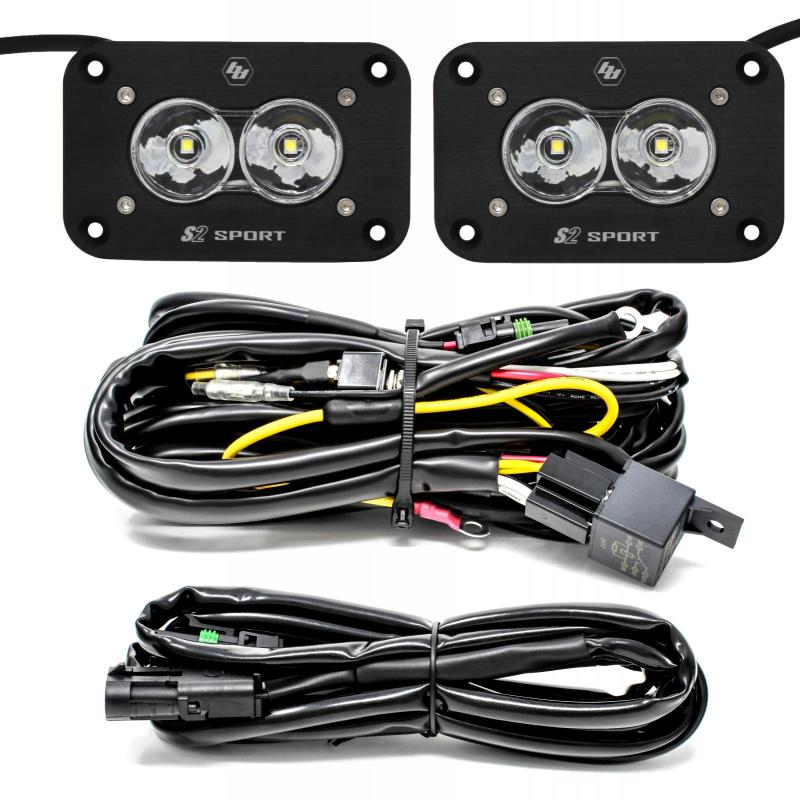 Baja Designs S2 Sport LED Light Pods - S2 Sport Flush Mount Work/Scene Pattern LED Work Light - Clear (547808) (part 547808)