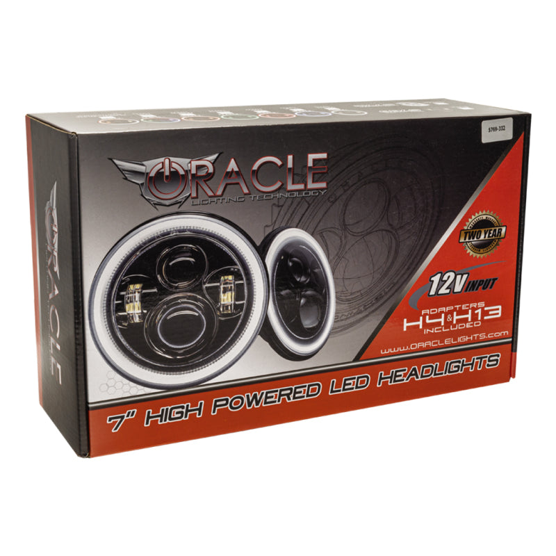 ORACLE Lighting 7in High Powered LED Headlights - NO HALO - Black Bezel - 5769-504 - view 6