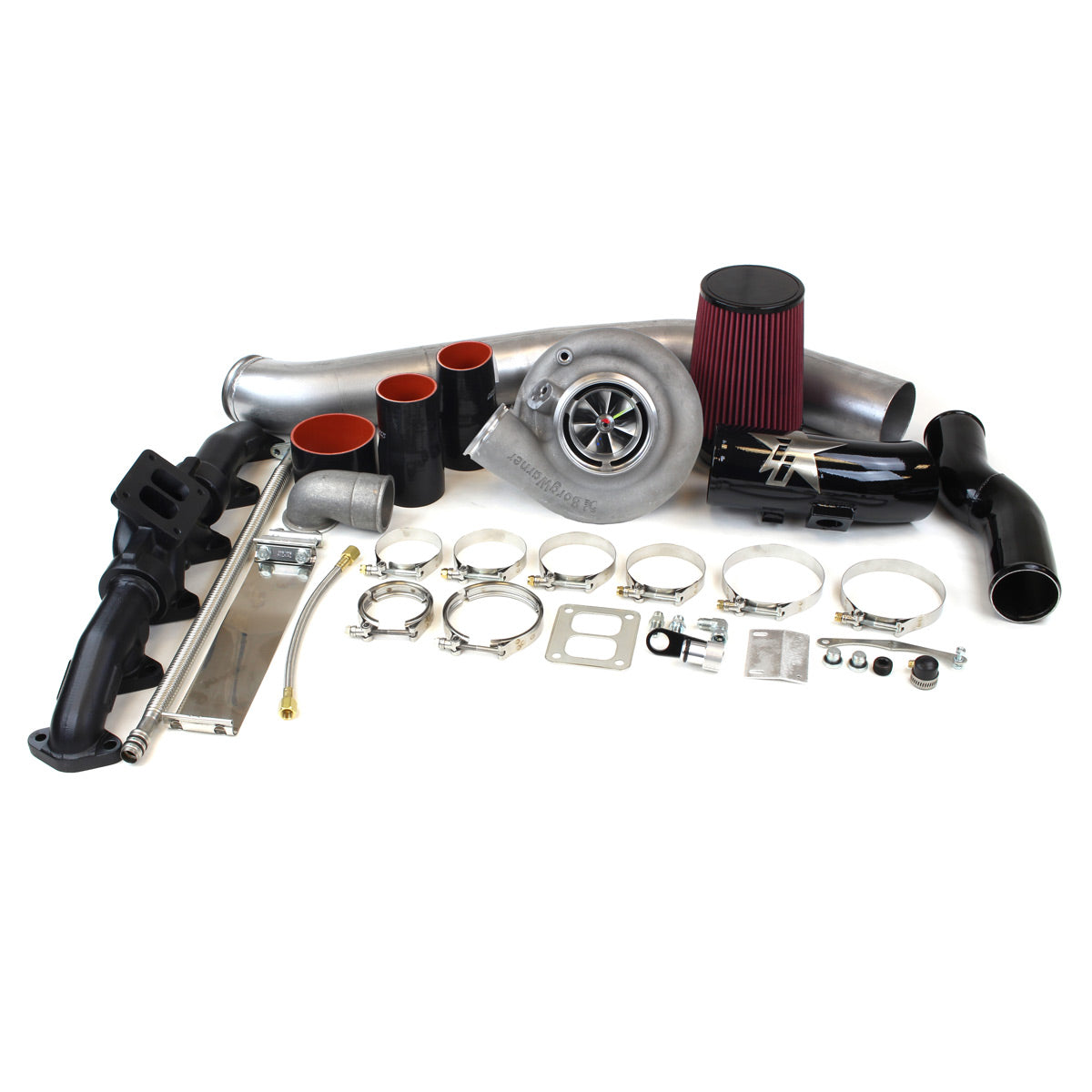 Industrial Injection S300 SX-E 64/74 Single Turbo Kit (0.91 A/R) for 2010–2012 Ram 2500/3500 6.7L Cummins (22B432)
