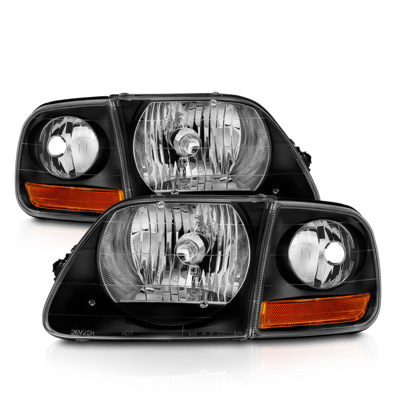 ANZO Crystal Headlights w/ Parking Lights, Black - 1997-2003 Ford F-150 - ANZO part 111460 view 2