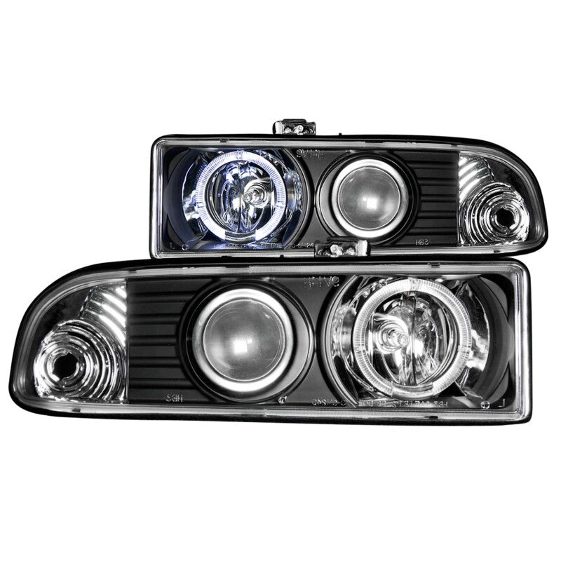 ANZO LED Projector Halo Headlights, Black - 1998-2004 Chevy S-10 & S-10 Blazer - ANZO part 111015 view 2