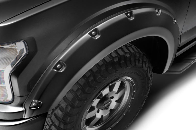 Bushwacker Pocket Style Flares 4pc for 2018-2020 Ford F-150 (Excl Models w/Tech Pkg) - Agate Black Met - view 3