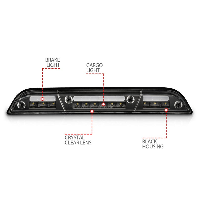 ANZO G2 LED 3rd Brake Light, Black Housing, Clear Lens - 2015-2023 Ford F-150, 2017-2022 Ford F-250/F-350/F-450, 2019-2023 Ford Ranger - ANZO part 531111 view 4