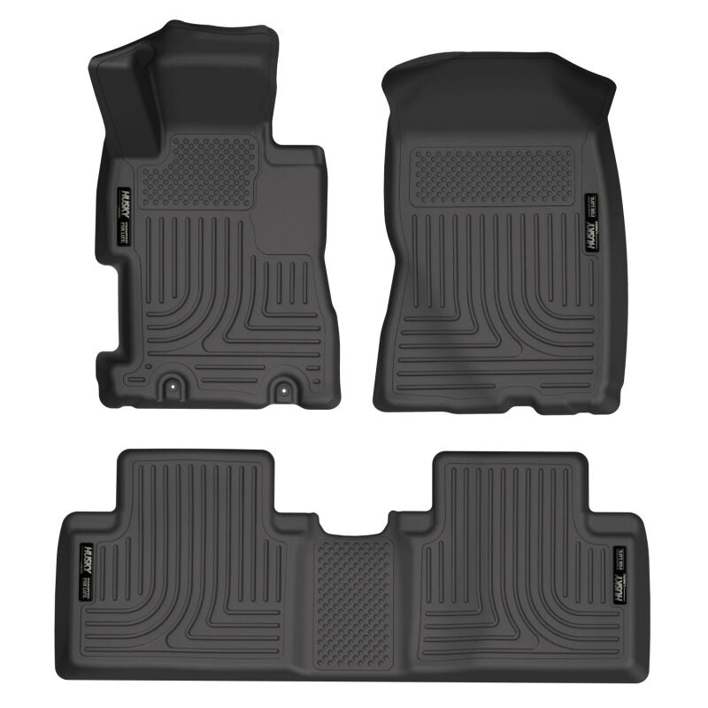 Husky Liners WeatherBeater Floor Liners - Honda & Acura - 06-11 Honda Civic (4DR) WeatherBeater Combo Black Floor Liners (part 98411)