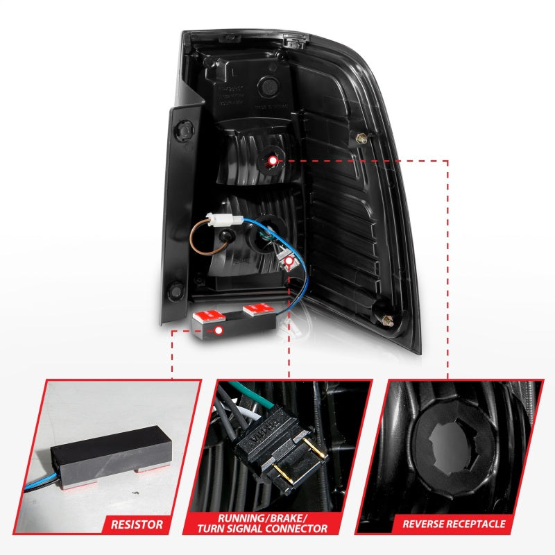 ANZO LED C-Bar Sequential Tail Lights, Black Housing, Smoke Lens - 2007-2017 Ford Expedition - ANZO part 311409 view 4