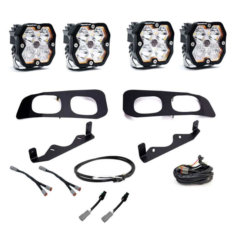 Baja Designs LED Light Kits - Ford Super Duty - 2023+ Ford SD Squadron Sport 2.0 Dual Fog Pocket Kit Upfitter (Multi Patterns) - Clear (part 440036UP)