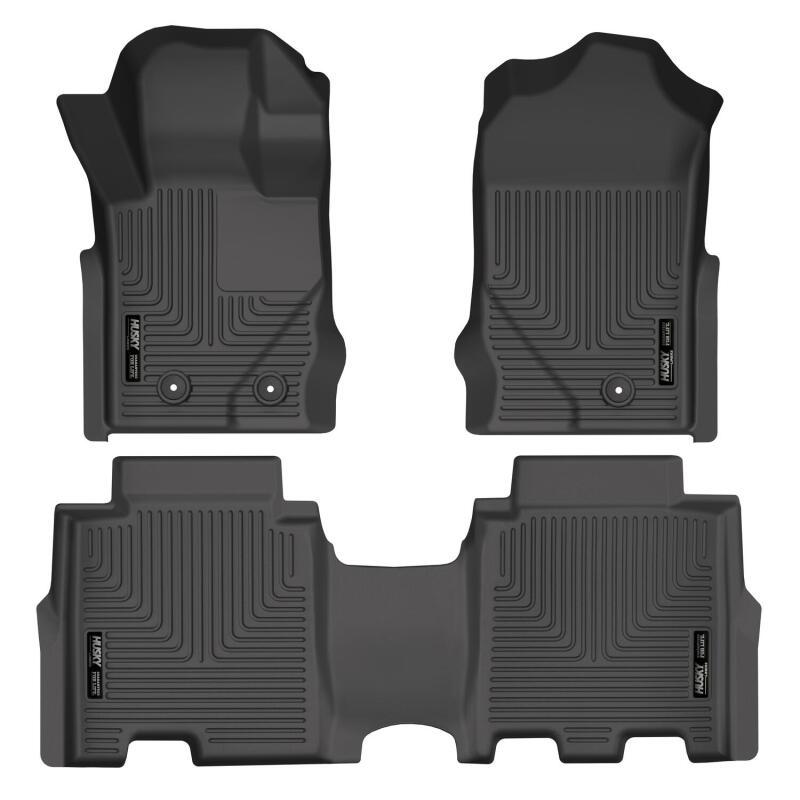 Husky Liners WeatherBeater Floor Liners - Ford & Lincoln - 2021 Ford Bronco 4 Door Weatherbeater Front & 2nd Seat Floor Liners - Black (part 95301)