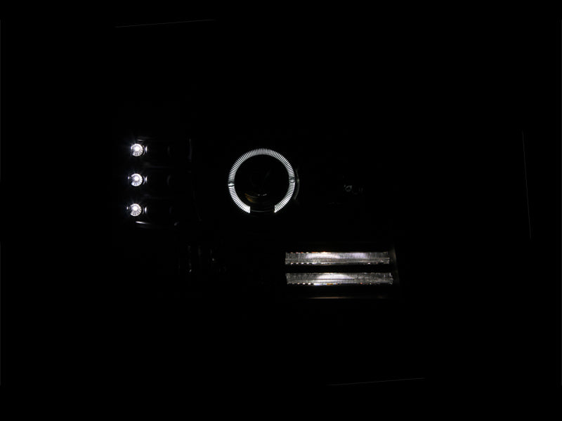 ANZO Projector Halo Headlights, Black - 1992-1996 Ford F-150 & Bronco, 1992-1998 Ford F-250/F-350 - ANZO part 111184 view 3