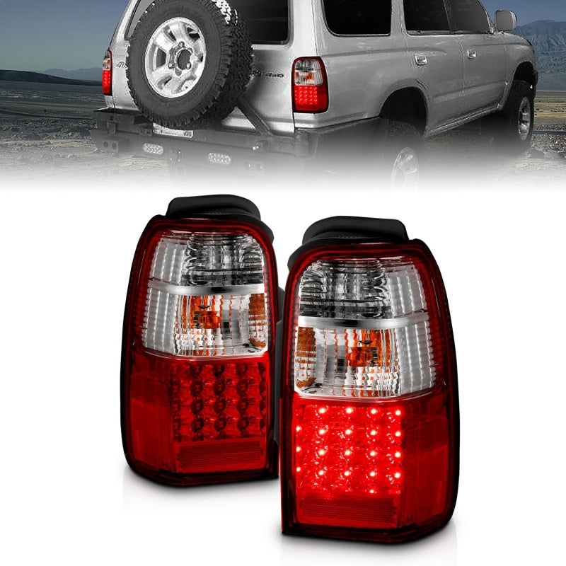 ANZO LED Tail Lights, Chrome Housing, Red/Clear Lens - 2001-2002 Toyota 4Runner - ANZO part 311070