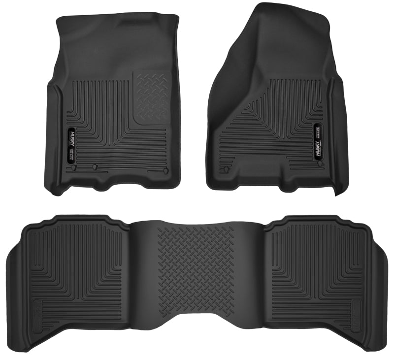 Husky Liners X-act Contour Floor Liners - Ram 1500 - 09-18 Dodge Ram 1500 Crew Cab X-Act Contour Front & Second Seat Floor Liners - Black (part 53608)