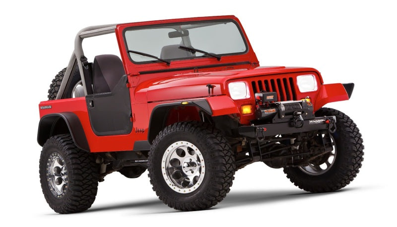 Bushwacker Flat Style Flares 4pc for 1987-1995 Jeep Wrangler YJ (Excludes Renegade) - Black - view 5