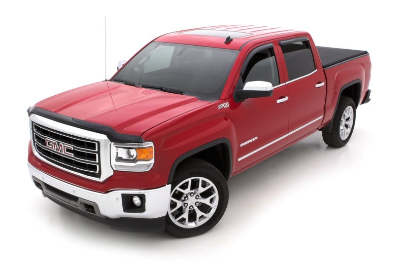 AVS Ventvisor Outside Mount Window Deflectors 4pc for 2015-2018 Chevy Silverado 2500 Crew Cab - Smoke - view 4