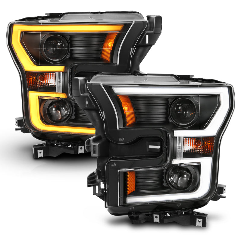 ANZO Projector Plank Style Switchback Headlights, Black - 2015-2017 Ford F-150 (For halogen models only) - ANZO part 111357 view 5