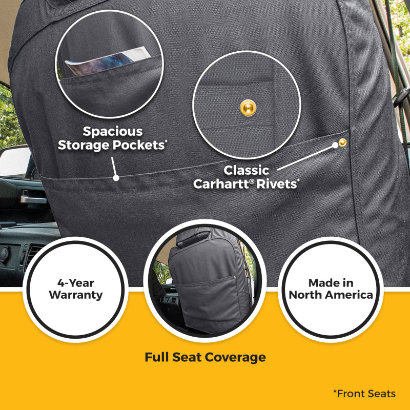 Covercraft 21-25 Ford F150 Carhartt Super Dux SeatSaver Front Row Custom Seat Cover - Gravel - SSC3494COGY - view 4
