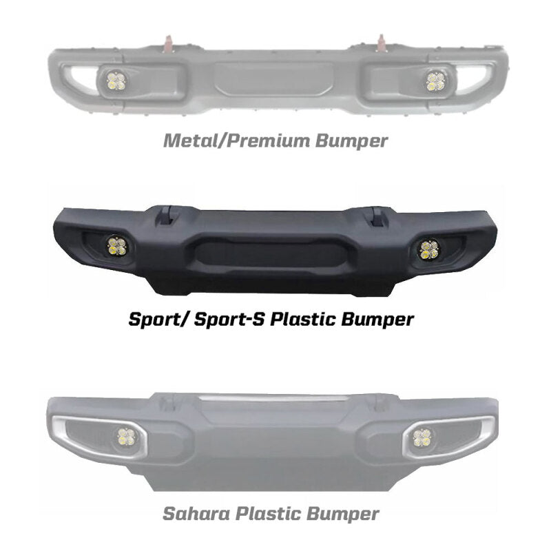 Baja Designs LED Light Kits - Jeep Wrangler & Gladiator - 2018 Wrangler JL Squadron Sport Series Fog Pocket Kit (part 447066)