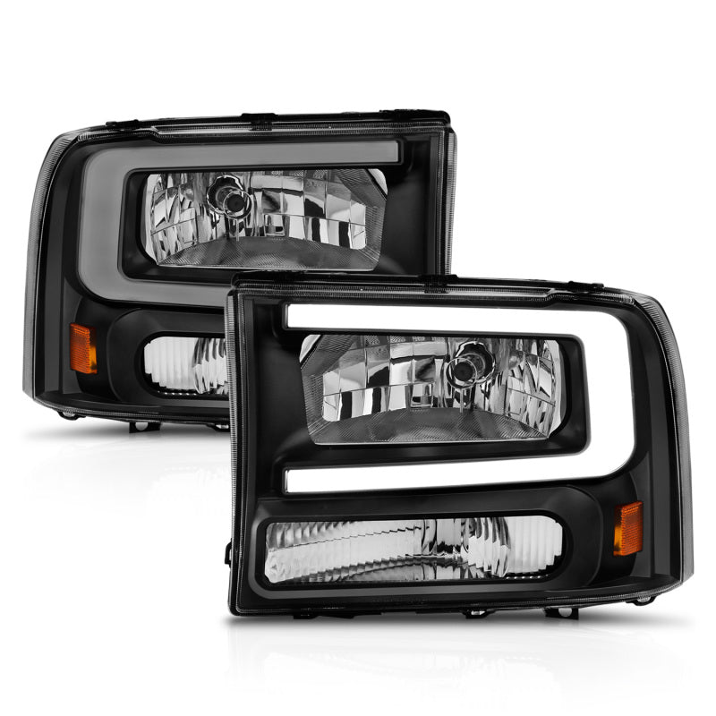 ANZO Crystal Plank Style Headlights, Black - 2000-2004 Ford Excursion, 1999-2004 Ford F-250/F-350 - ANZO part 111549 view 2