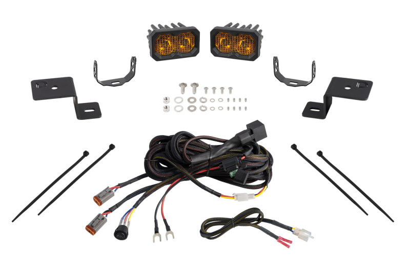 Diode Dynamics 21-22 Ford F-150 SSC2 Stage Series Backlit Ditch Light Kit - Sport Yellow Combo - DD7366