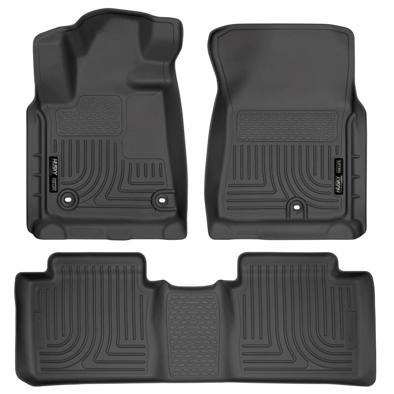 Husky Liners WeatherBeater Floor Liners - Toyota Tundra - 2014 Toyota Tundra Double Cab Pickup WeatherBeater Black Front & 2nd Seat Floor Liners (part 99561)