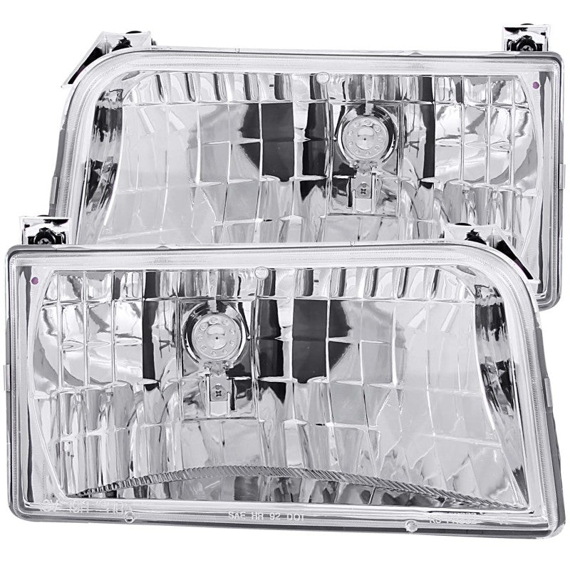 ANZO Crystal Headlights, Chrome - 1992-1996 Ford F-150 & Bronco, 1992-1998 Ford F-250/F-350 - ANZO part 111247