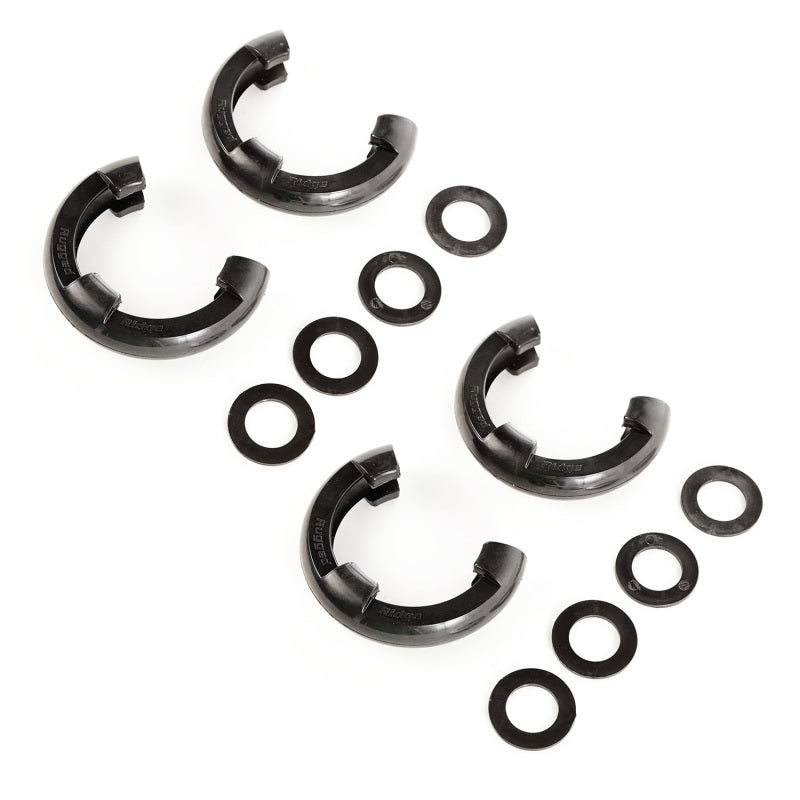 Rugged Ridge 3/4in Black D-Ring Isolator Kit | Universal Fit