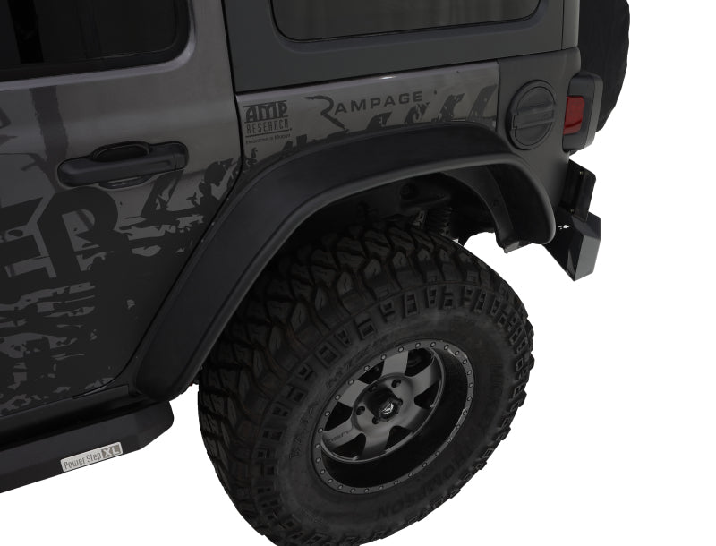 Bushwacker Flat Style Flares 4pc for 2018+ Jeep Wrangler (JL) Unlimited - Black - view 4