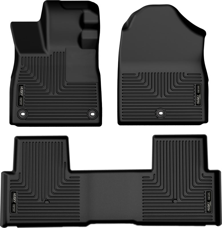 Husky Liners WeatherBeater Floor Liners - Honda & Acura - 2023 Honda Pilot Weatherbeater Black Front & 2nd Seat Floor Liners (part 95821)