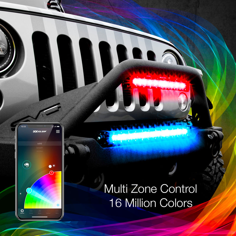XKGLOW RGBW Light Bar High Power Offroad Work/Hunting Light w/ Bluetooth Controller 14in - XK-BAR-14 - view 3