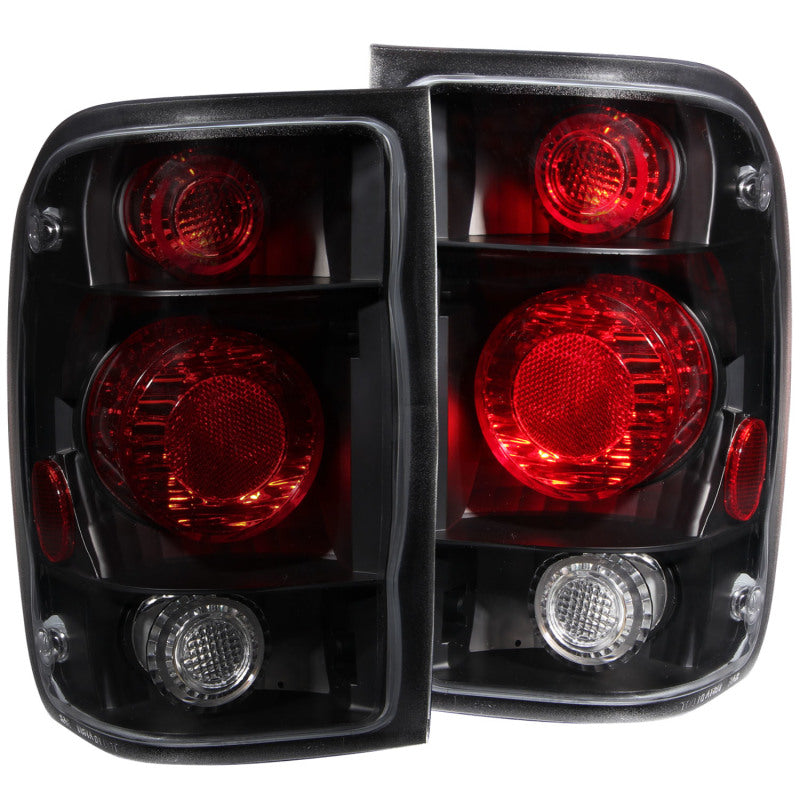 ANZO Euro Tail Lights, Black Housing, Smoke Lens - 1998-2000 Ford Ranger - ANZO part 211178