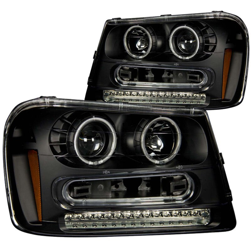 ANZO Projector RX Halo Headlights, Black - 2002-2009 Chevy Trailblazer - ANZO part 111127 view 2