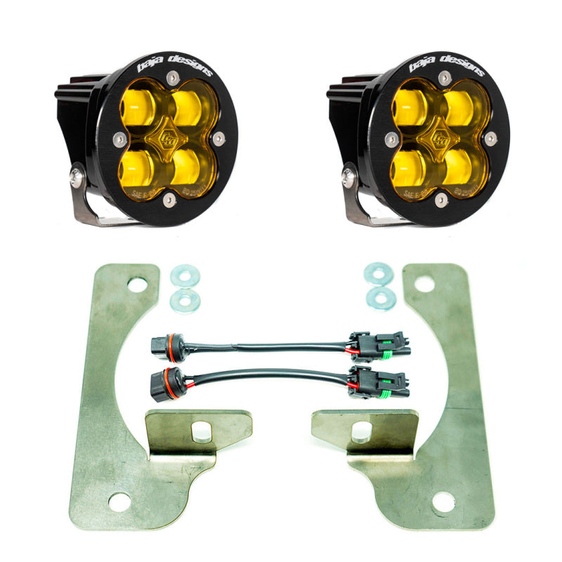Baja Designs LED Light Kits - Jeep Wrangler & Gladiator - 2018+ Wrangler JL Rubicon Squadron-R Fog Light Pocket Kit - Amber (part 447723)