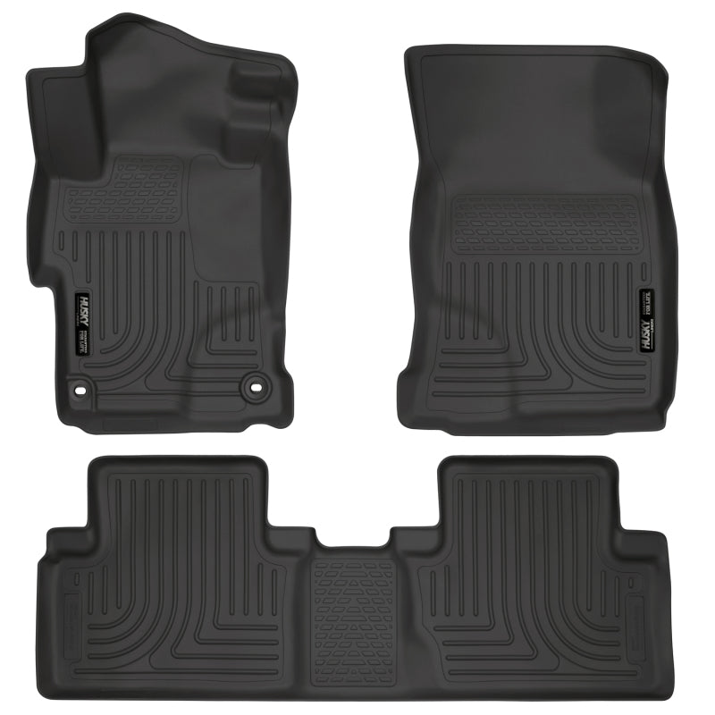 Husky Liners WeatherBeater Floor Liners - Honda & Acura - 2014 Honda Civic Sedan WeatherBeater Black Front & 2nd Seat Floor Liners (part 99441)