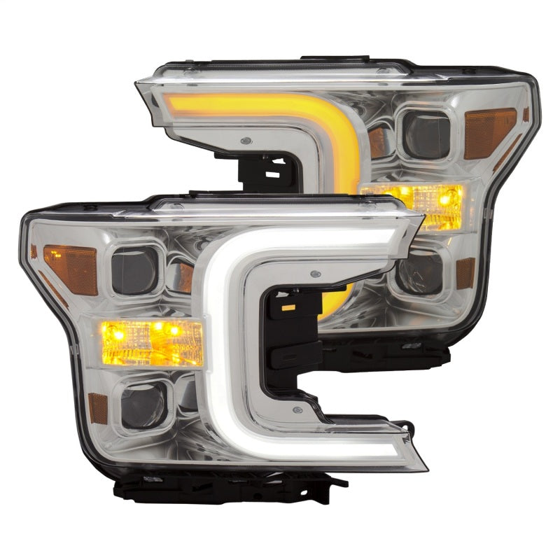 ANZO Projector Plank Style Switchback Headlights, Chrome - 2018-2019 Ford F-150 - ANZO part 111399 view 3