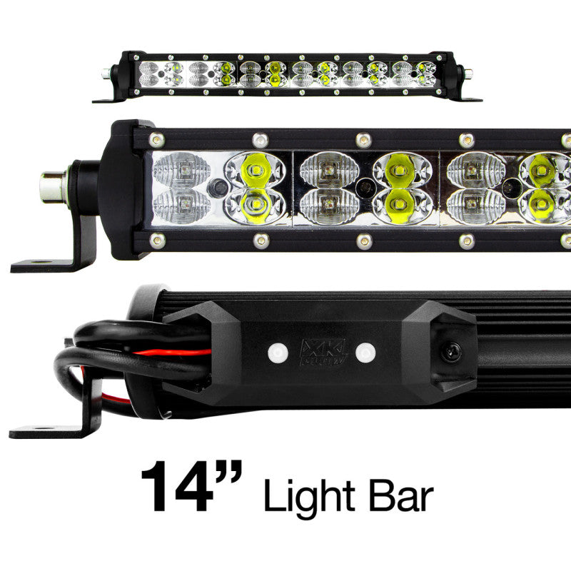 XKGLOW RGBW Light Bar High Power Offroad Work/Hunting Light w/ Bluetooth Controller 14in - XK-BAR-14