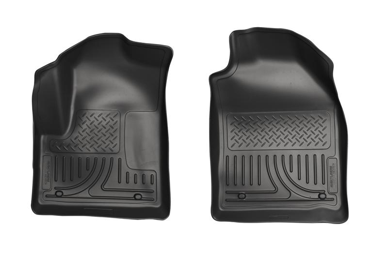 Husky Liners WeatherBeater Floor Liners - Ford Transit & E-Series Vans - 10-12 Ford Transit Connect (Van/Wagon) WeatherBeater Black Floor Liners (part 18751)