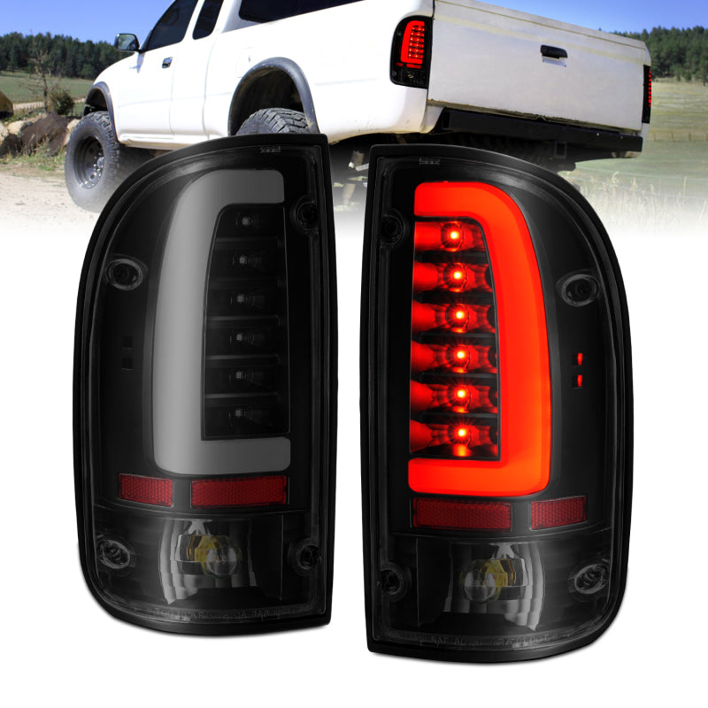 ANZO LED Tail Lights, Black Housing, Smoke Lens - 1995-2000 Toyota Tacoma - ANZO part 311354
