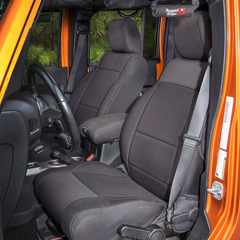 Rugged Ridge Seat Cover Kit Black for 2011-2018 Jeep Wrangler JK 2dr - view 2