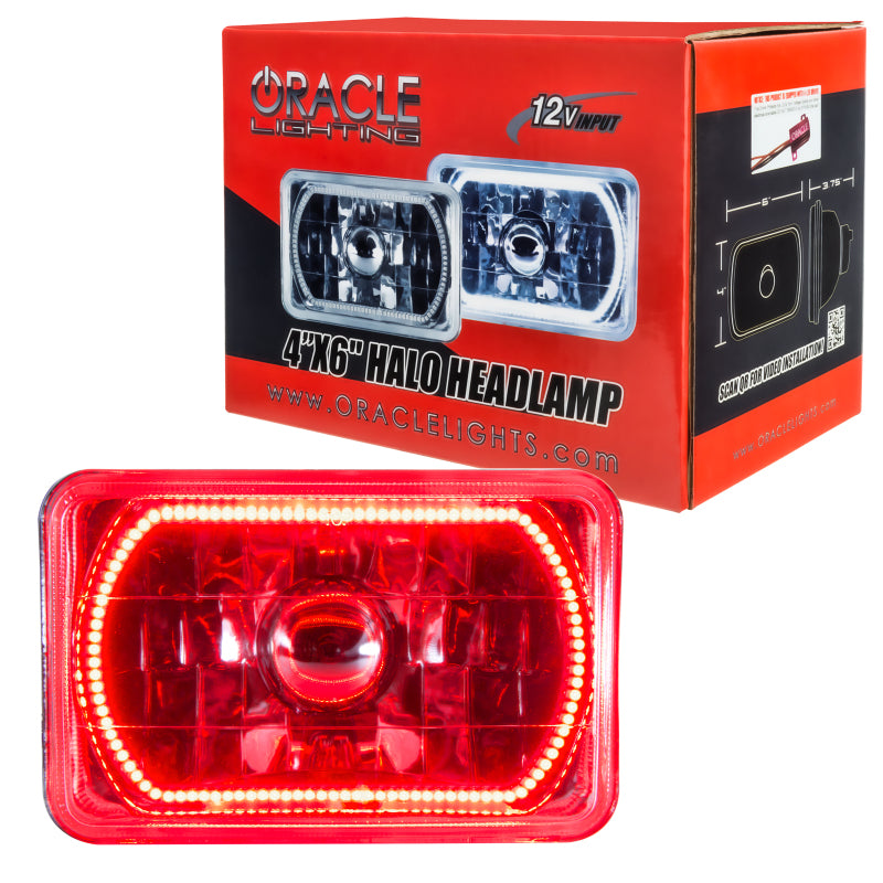 ORACLE Lighting Pre-Installed Lights 4x6 IN. Sealed Beam - Red Halo - 6909-003