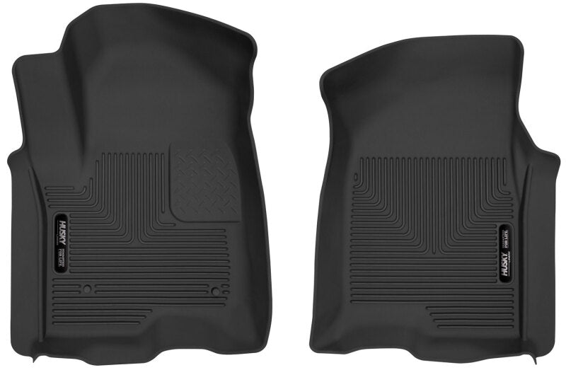 Husky Liners X-act Contour Floor Liners - Chevy Silverado & GMC Sierra 1500 - 19-23 Chevy Silverado 1500 Crew Cab/Double Cab X-Act Contour Front Black Floor Liners (part 54101)