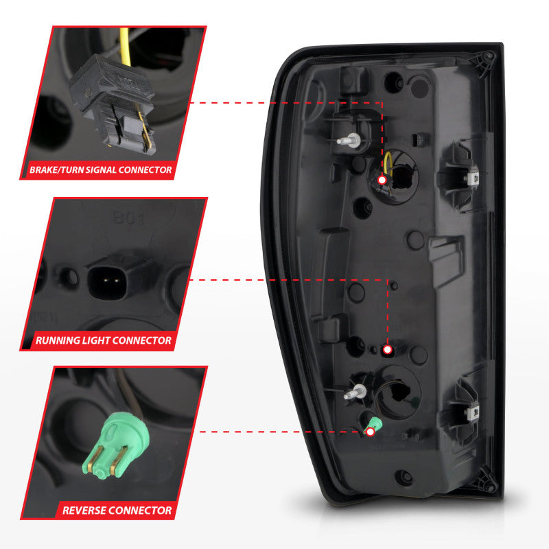 ANZO Full LED Sequential Tail Lights w/ Initiation Lighting, Black Housing, Clear Lens - 2019-2024 GMC Sierra 1500, 2020-2025 GMC Sierra 2500HD/3500HD (Halogen models only) - ANZO part 311457 view 5