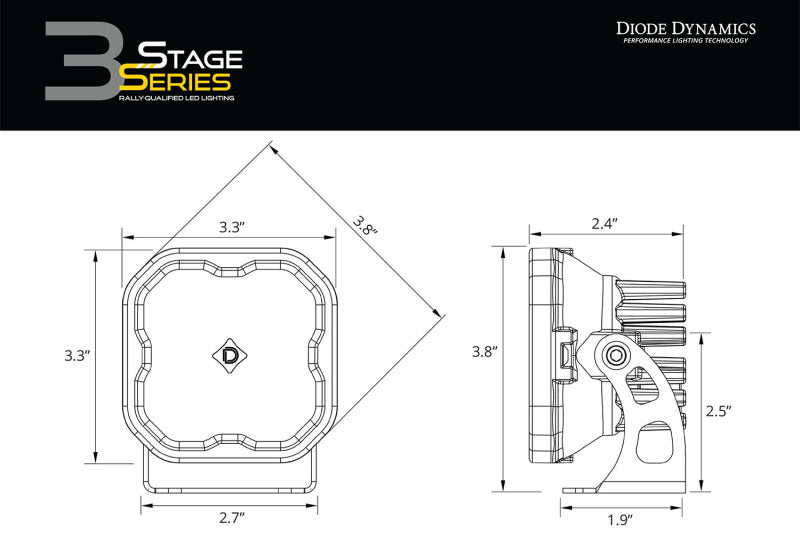 Diode Dynamics SS3 Max ABL - Yellow Combo Standard (Pair) - DD6970P - view 8