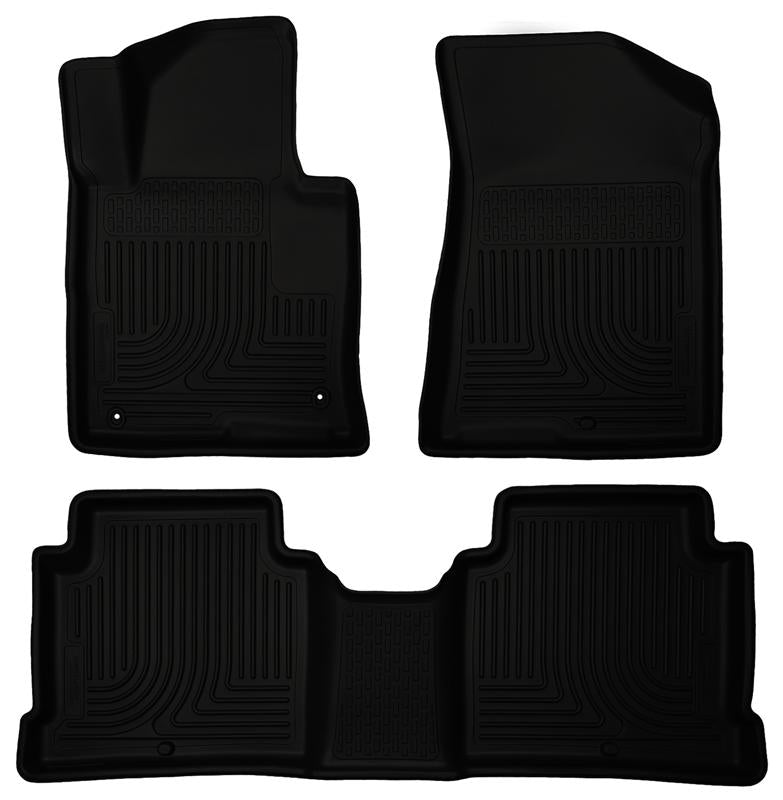 Husky Liners WeatherBeater Floor Liners - Hyundai, Kia & Genesis - 2015 Hyundai Sonata Weatherbeater Black Front & 2nd Seat Floor Liners (part 99631)