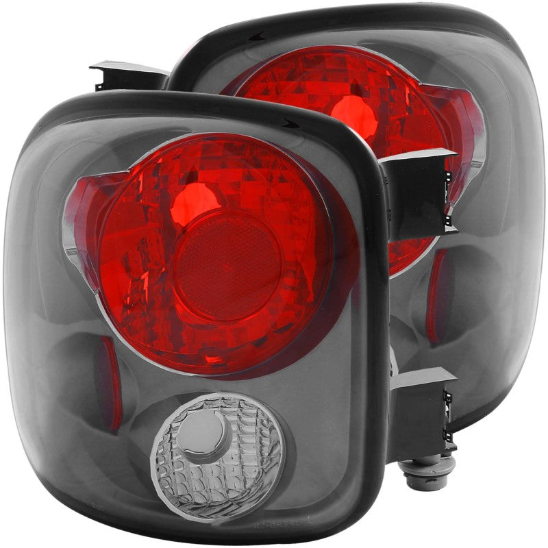 ANZO Euro Tail Lights, Chrome Housing, Smoke Lens - 1999-2004 Chevy Silverado 1500, 1999-2004 GMC Sierra 1500 - ANZO part 211162