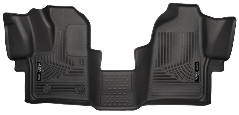 Husky Liners WeatherBeater Floor Liners - Ford Transit & E-Series Vans - 2015 Ford Transit-150/Transit-250/Transit-350 WeatherBeater Front Black Floor Liners (part 18771)