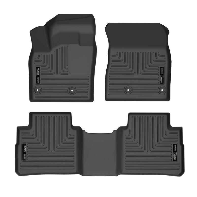 Husky Liners WeatherBeater Floor Liners - Nissan & Infiniti - 21-22 Nissan Rogue WeatherBeater Front & 2nd Seat Floor Liners - Black (part 95081)