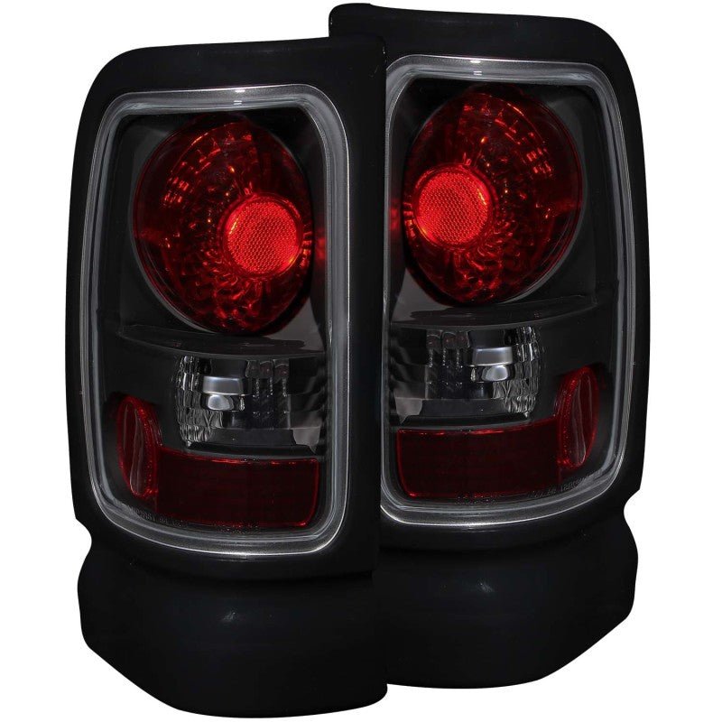 ANZO Euro Tail Lights, Black Housing, Smoke Lens - 1994-2001 Ram 1500, 1994-2002 Ram 2500/3500 - ANZO part 211170
