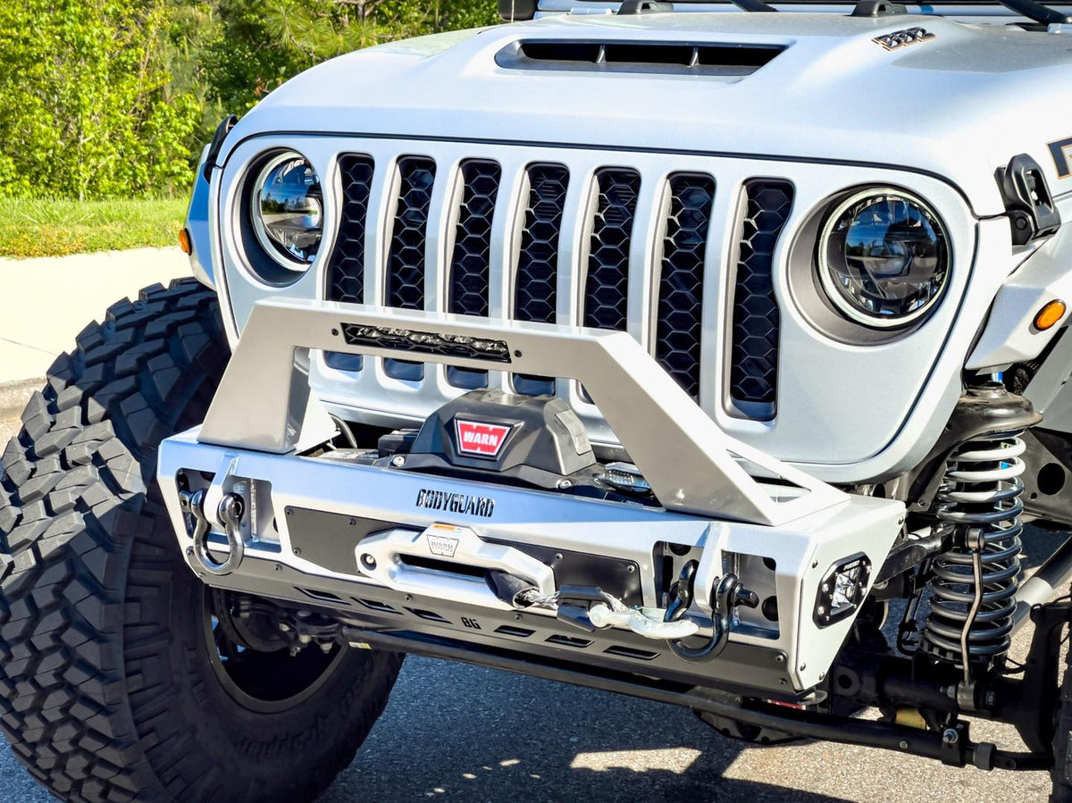 Bodyguard RX Series Stubby Baja Front Bumper for 2018-2026 Jeep Wrangler JL and 2020-2026 Jeep Gladiator JT
