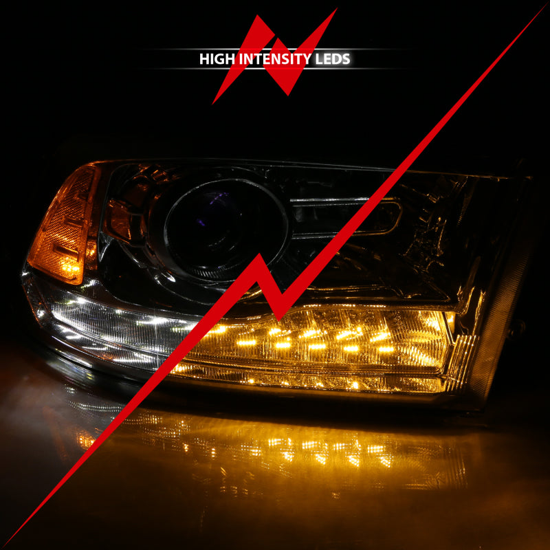 ANZO Projector Plank Style Switchback Headlights, Chrome - 2009-2018 Ram 1500, 2010-2018 Ram 2500/3500 (For all models) - ANZO part 111440 view 4