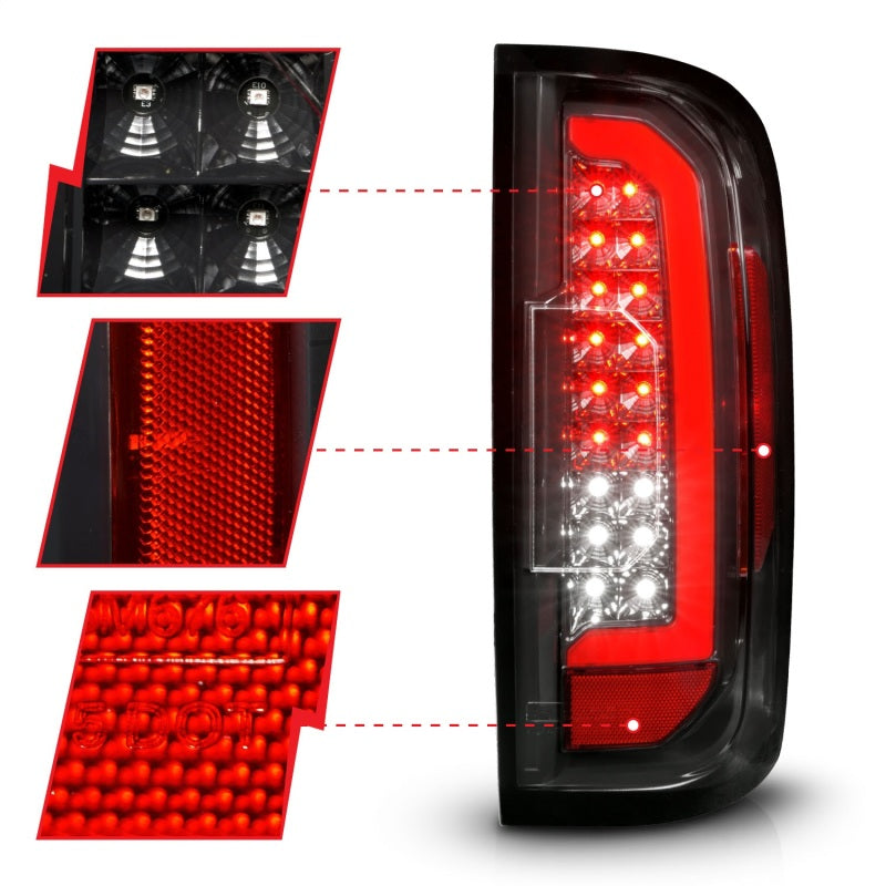 ANZO LED Light Bar Tail Lights, Black Housing, Clear Lens - 2015-2022 GMC Canyon - ANZO part 311434 view 3